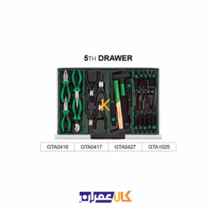 بهترین قیمت جعبه ابزار 7 کشو چرخ دار با ابزار مدل GT-28306 تاپ تول