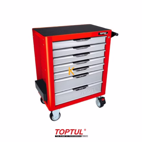 جعبه ابزار 7 کشو چرخ دار با ابزار مدل GE-26118 تاپ تول