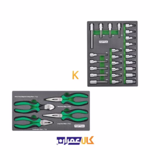 فروش جعبه ابزار 7 کشو چرخ دار با ابزار مدل GE-26118 تاپ تول