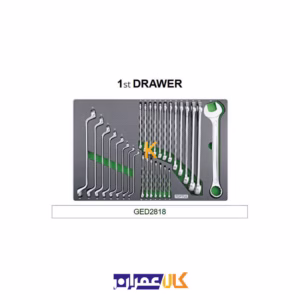 خرید جعبه ابزار 7 کشو چرخ دار با ابزار مدل GE-20803 تاپ تول