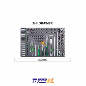 قیمت جعبه ابزار 7 کشو چرخ دار با ابزار مدل GE-20803 تاپ تول