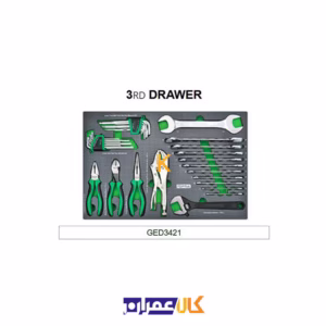 نمایندگی جعبه ابزار 7 کشو چرخ دار با ابزار مدل GE-20803 تاپ تول