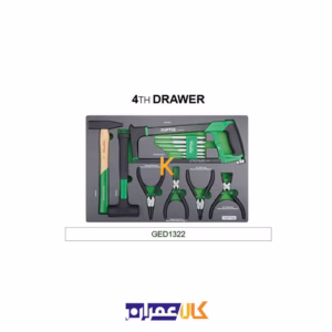 فروش جعبه ابزار 7 کشو چرخ دار با ابزار مدل GE-20803 تاپ تول