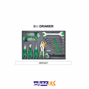 قیمت جعبه ابزار 7 کشو چرخ دار با ابزار مدل GE-20804 تاپ تول