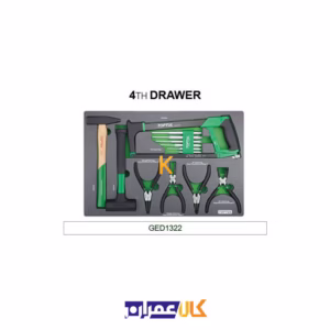 نمایندگی جعبه ابزار 7 کشو چرخ دار با ابزار مدل GE-20804 تاپ تول