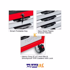 بهترین قیمت جعبه ابزار 7 کشو چرخ دار با ابزار مدل GE-20804 تاپ تول