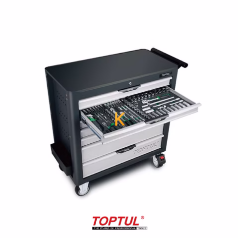 جعبه ابزار 7 کشو چرخ دار با ابزار مدل GV33813 تاپ تول