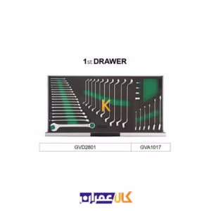 خرید جعبه ابزار 7 کشو چرخ دار با ابزار مدل GV33813 تاپ تول