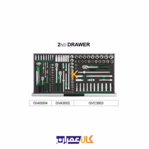 قیمت جعبه ابزار 7 کشو چرخ دار با ابزار مدل GV33813 تاپ تول