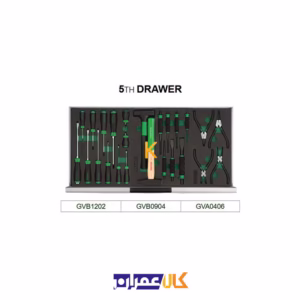 نمایندگی جعبه ابزار 7 کشو چرخ دار با ابزار مدل GV33813 تاپ تول