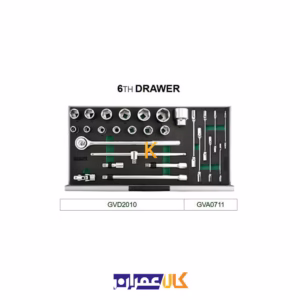 خرید آنلاین جعبه ابزار 7 کشو چرخ دار با ابزار مدل GV33813 تاپ تول