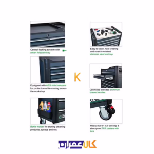 قیمت جعبه ابزار 7 کشو چرخ دار مدل TCAR0703 تاپ تول