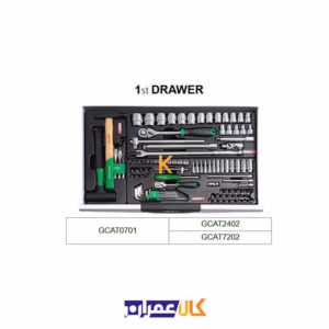 خرید جعبه ابزار 3 کشو رومیزی با ابزار مدل GCAZ0005 تاپ تول