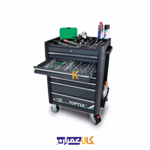 خرید جعبه ابزار 7 کشو چرخ دار با ابزار مدل GE-3402 تاپ تول