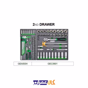 قیمت جعبه ابزار 7 کشو چرخ دار با ابزار مدل GE-26117 تاپ تول