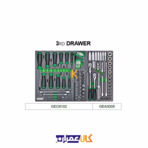 نمایندگی جعبه ابزار 7 کشو چرخ دار با ابزار مدل GE-26117 تاپ تول
