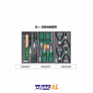 بهترین قیمت جعبه ابزار 7 کشو چرخ دار با ابزار مدل GE-26117 تاپ تول