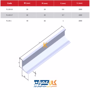قیمت پروفیل ماستیک دار فلج گالوانیزه FLG20 فورتا