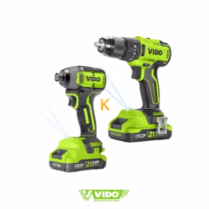 کیت دو ﻋﺪدی درﯾﻞ چکشی و آچار بکس ﺷﺎرژی 21 وﻟﺖ مدل WD910410210 ویدو