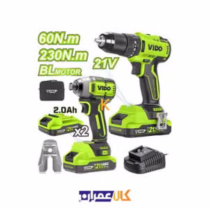 خرید کیت دو ﻋﺪدی درﯾﻞ چکشی و آچار بکس ﺷﺎرژی 21 وﻟﺖ مدل WD910410210 ویدو