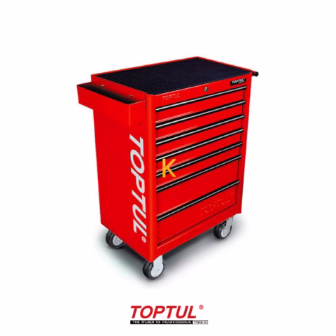 جعبه ابزار 7 کشو چرخ دار با ابزار مدل GE-21406 تاپ تول