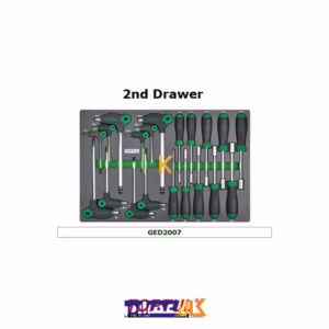 قیمت جعبه ابزار 7 کشو چرخ دار با ابزار مدل GE-21406 تاپ تول