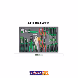 نمایندگی جعبه ابزار 7 کشو چرخ دار با ابزار مدل GE-21406 تاپ تول
