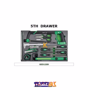 خرید آنلاین جعبه ابزار 7 کشو چرخ دار با ابزار مدل GE-21406 تاپ تول