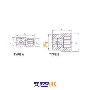 بهترین قیمت بکس تکی 1 اینچ کوتاه 6 گوش مدل BAEA32 تاپ تول