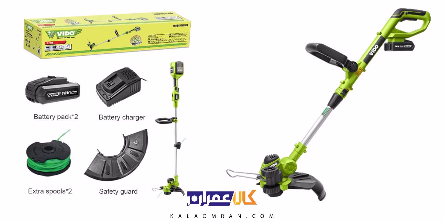 علف زن شارژی تک باتری 18 ولت 2 آمپر ویدو مدل WD043010180