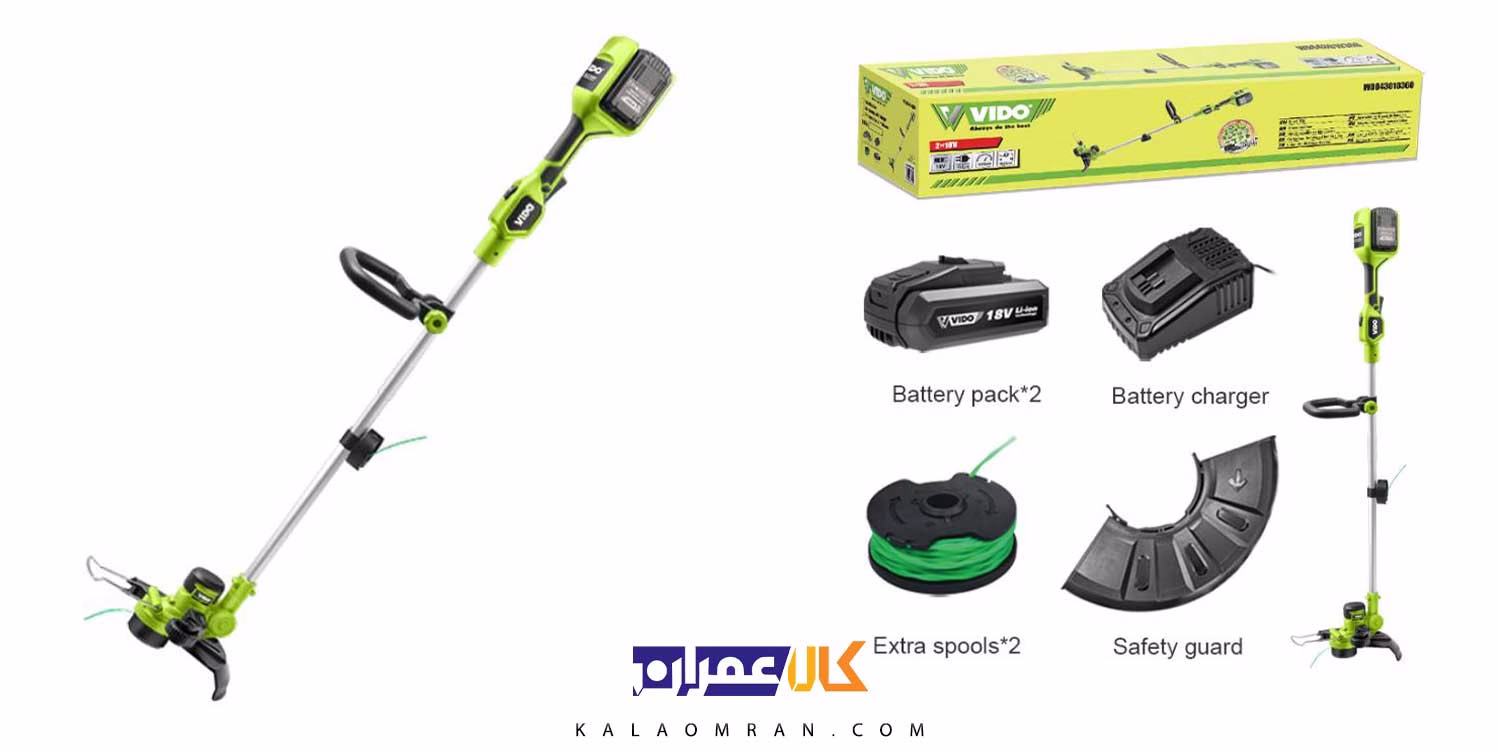 علف زن شارژی تک باتری 18 ولت 4 آمپر ویدو مدل WD043010180